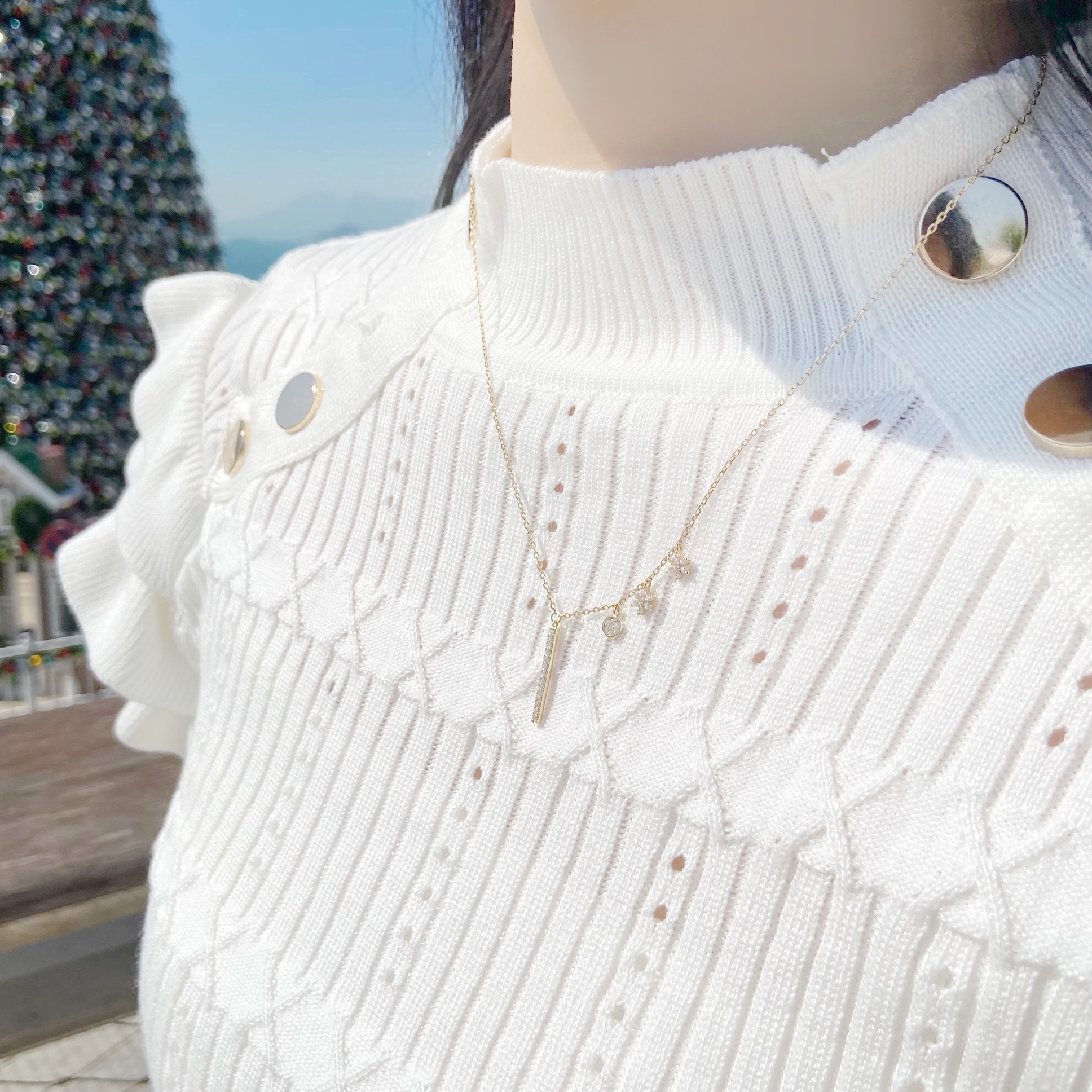 | 925純銀・ 14k金 | 雪花季項鍊 | NE0210 |