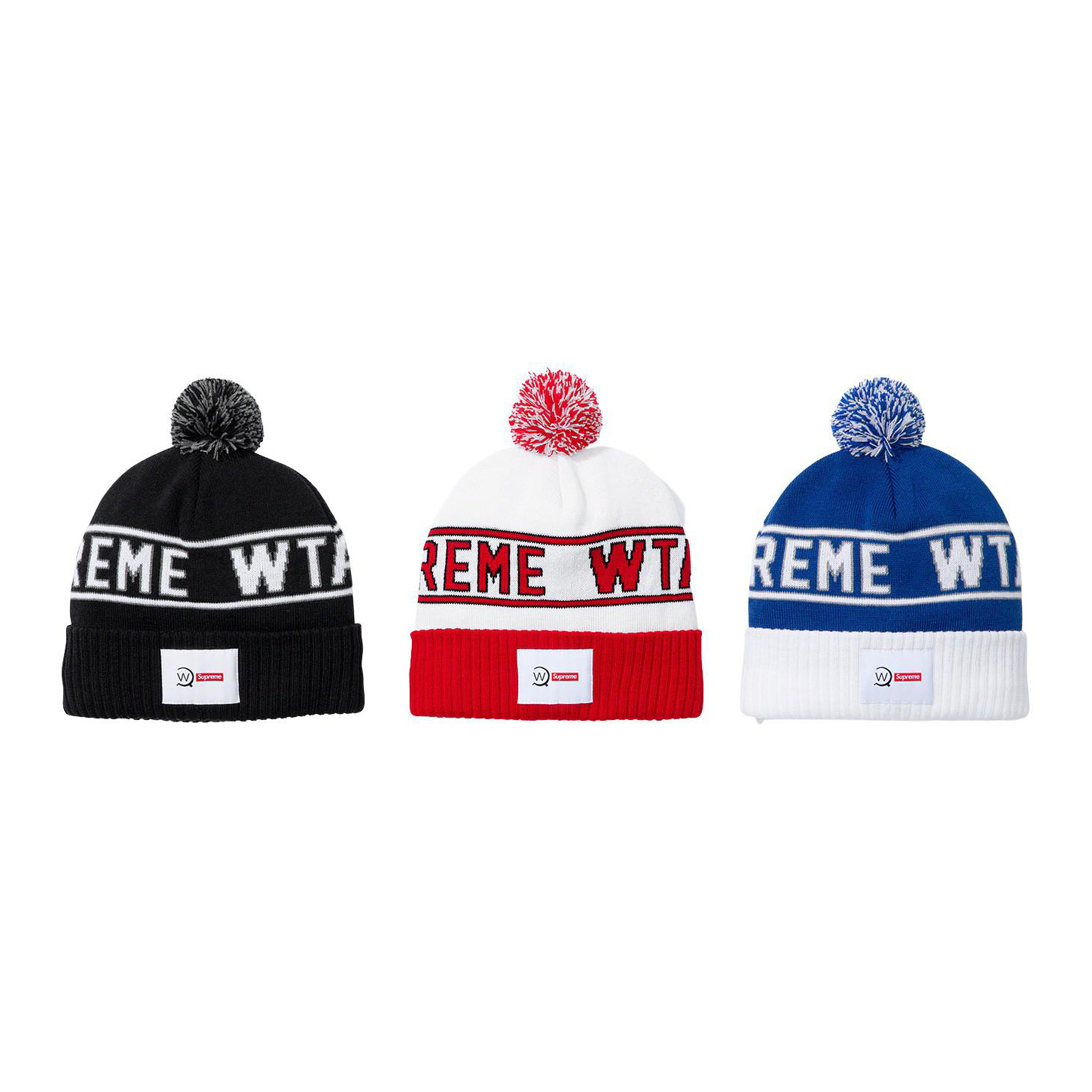 SUPREME X WTAPS BEANIE 毛帽黑/藍/紅-FW21BN35