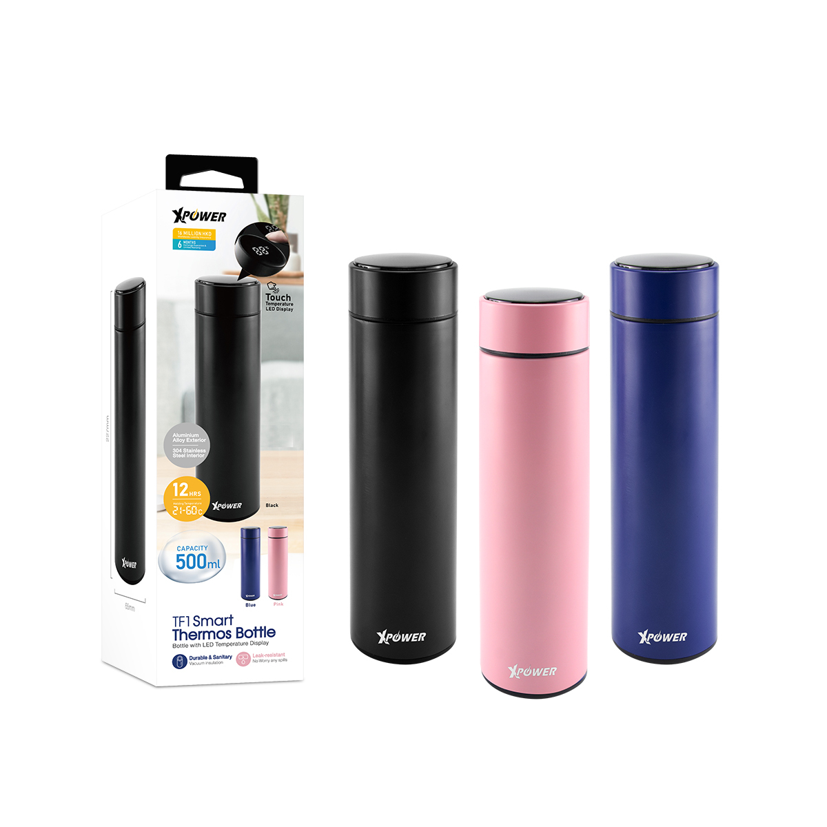 XPower TF1 不銹鋼智能顯示保溫杯