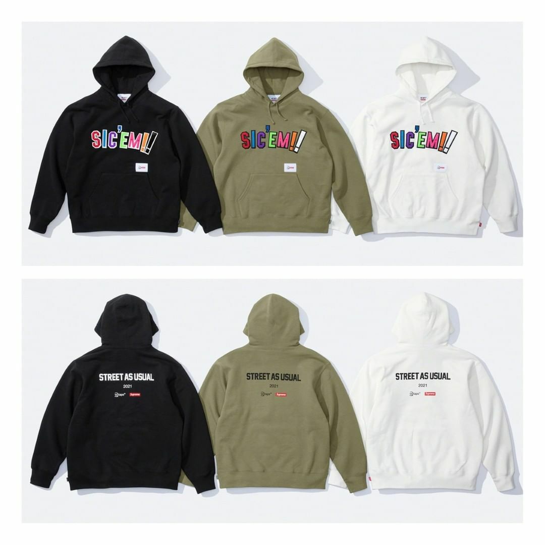 2021AW SUPREME WTAPS SIC'EM! HOODED SWEATSHIRT 帽T 聯名 現貨