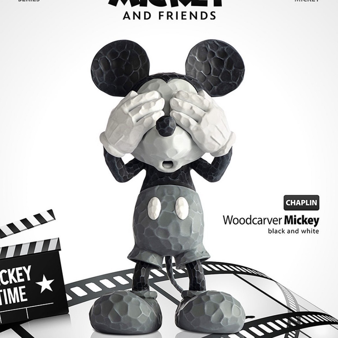 MGL TOYS x POP SUNDAY 木雕塑家 黑白米奇 公仔 現貨