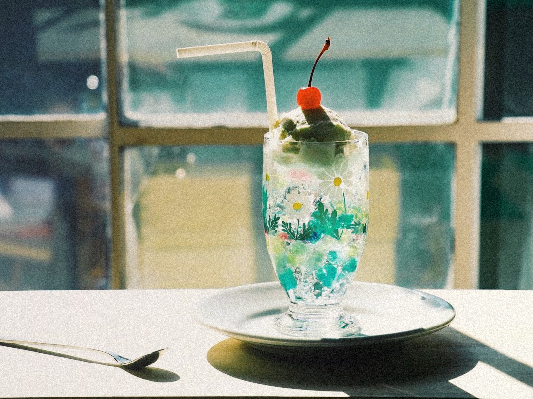 ADERIA Retro 昭和玻璃冷飲杯﹝野花﹞