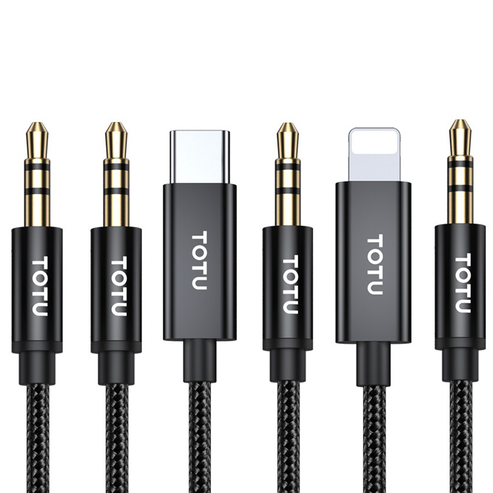 TOTU 拓途 Lightning/iPhone/Type-C轉3.5mm轉接頭AUX轉接線音頻轉接器 極速系列 1M