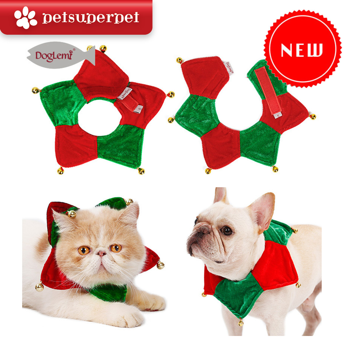 【新上架！】DogLemi 聖誕造型必備—寵物聖誕裝飾頸圈 - [3尺寸]