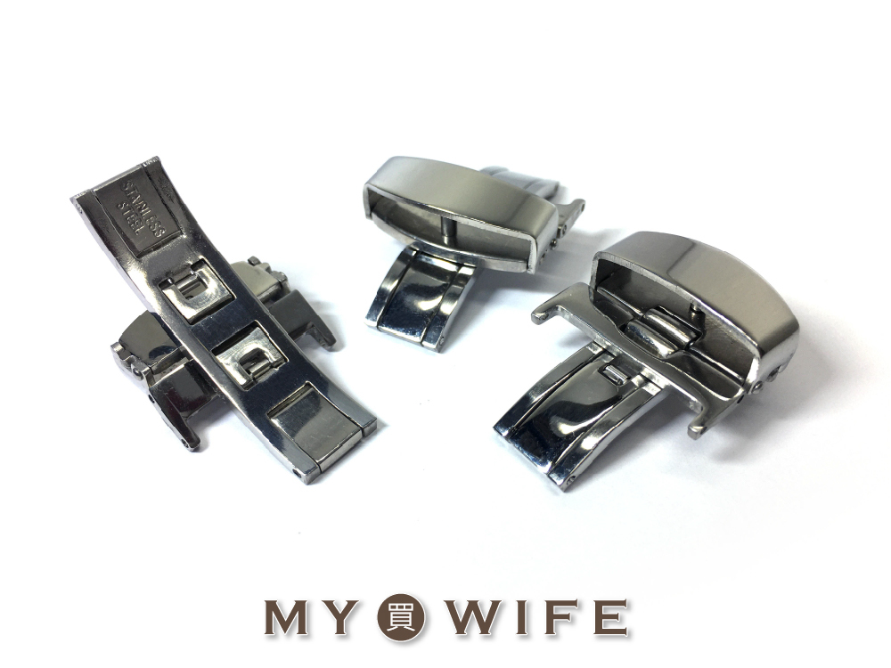 不鏽鋼錶帶蝴蝶扣_手錶帶/錶帶/調節扣/錶帶針扣_銀色3規格【JH-HDK】