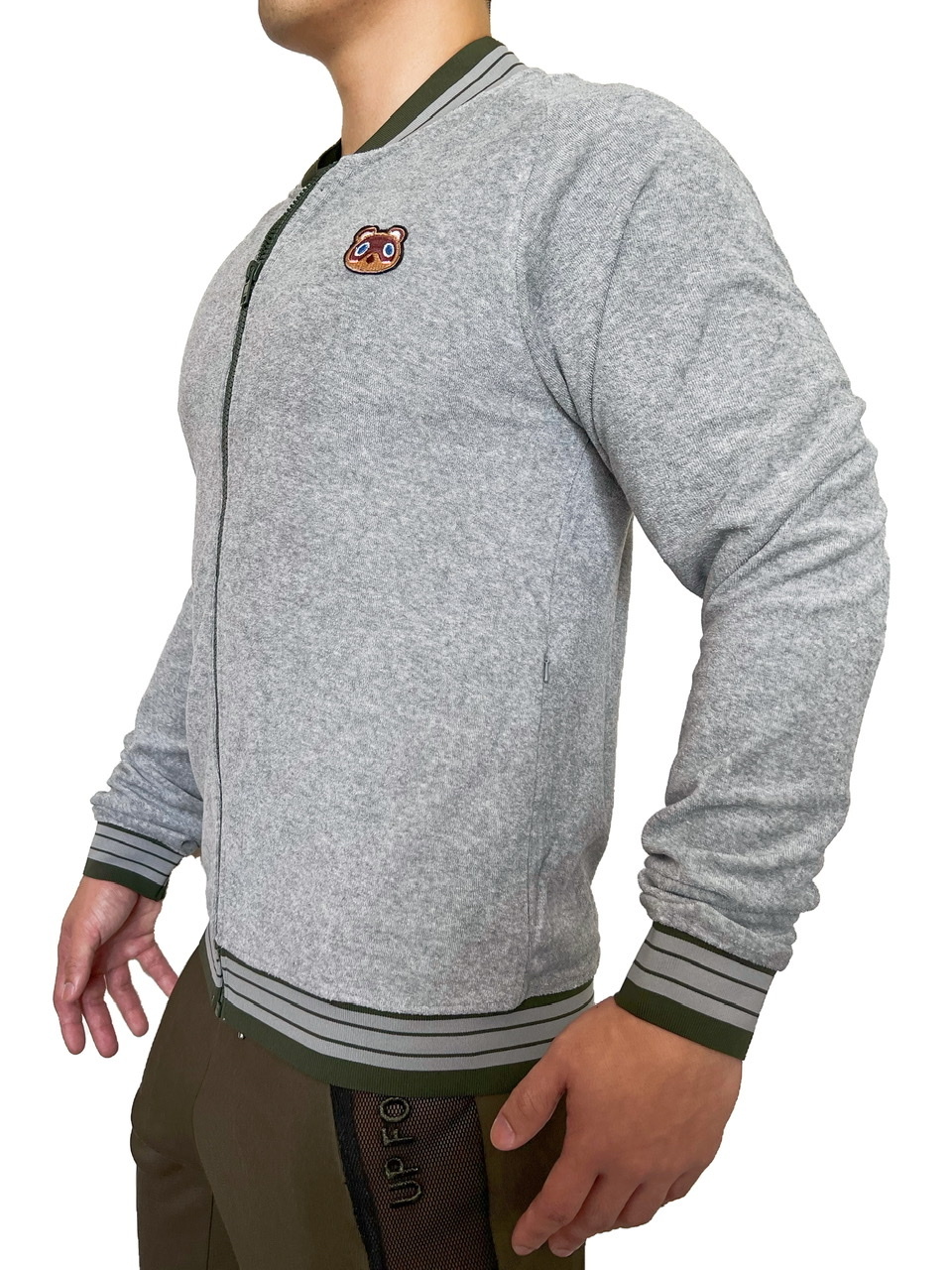 Taoru Zip 毛巾長袖外套 酷灰色