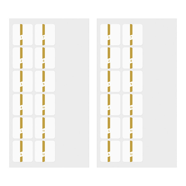 MIDORI 手帳索引貼- 金色數字（2張入）