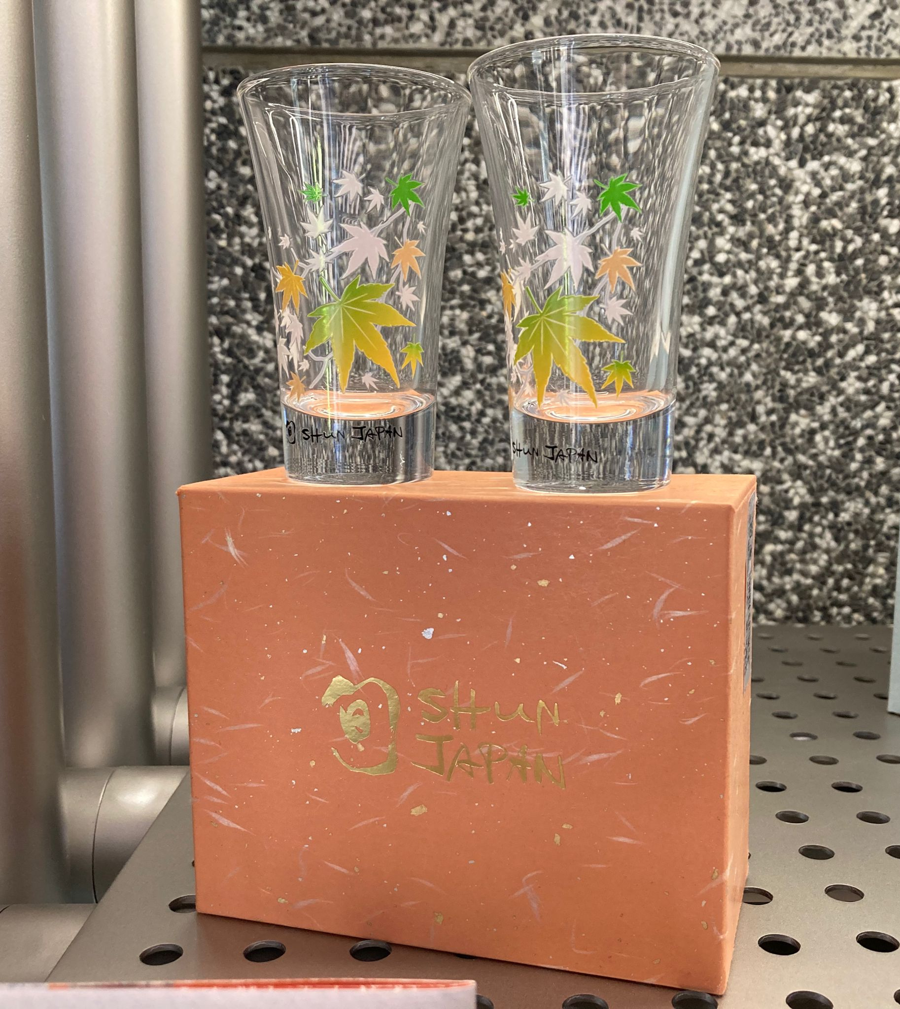 丸モ高木陶器 冷感紅葉舞玻璃杯2隻 100cc