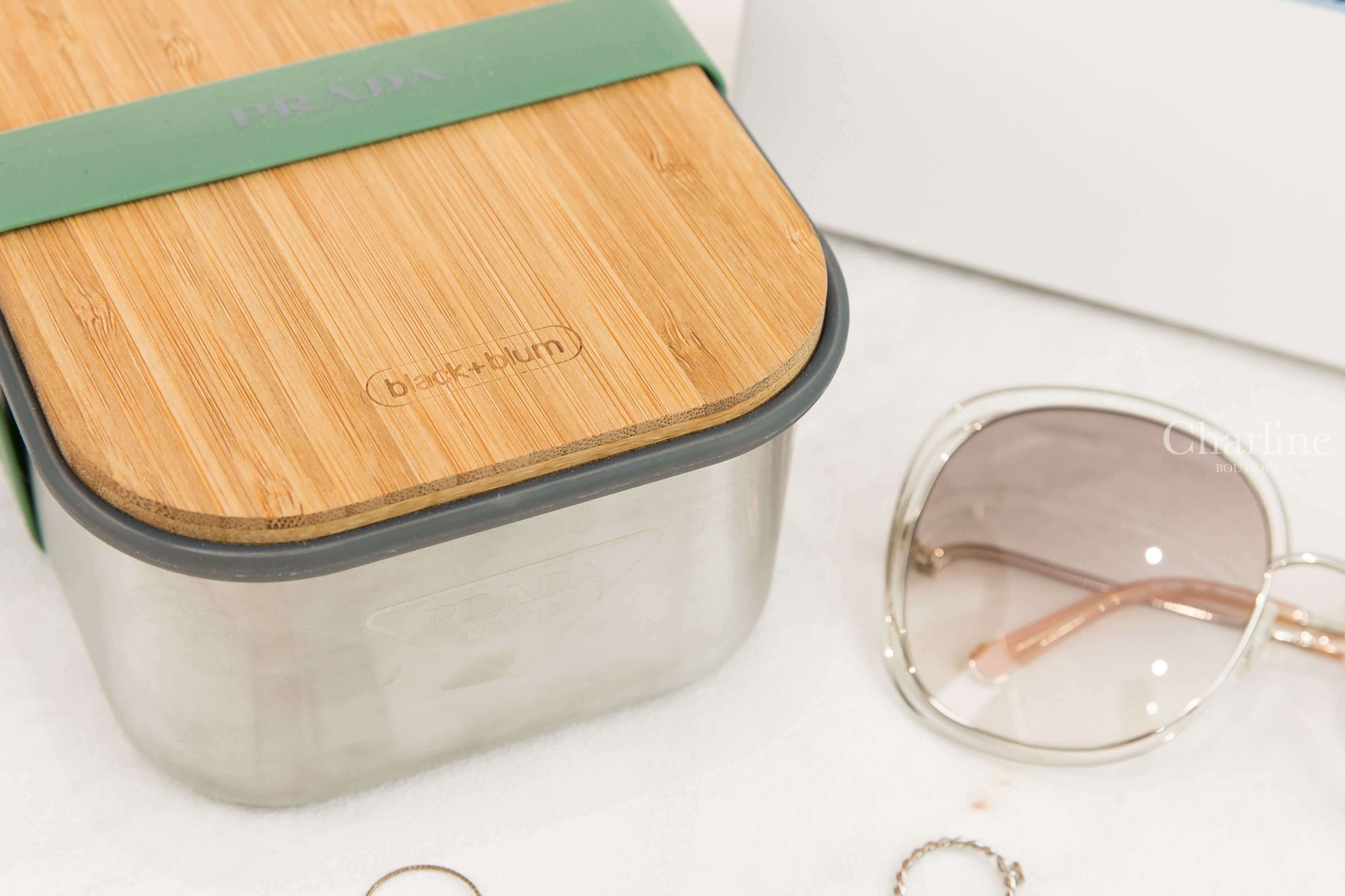 Prada Stainless Steel Sandwich Box 金屬灰竹蓋不鏽鋼三明治盒-Charline Boutique 精品代購