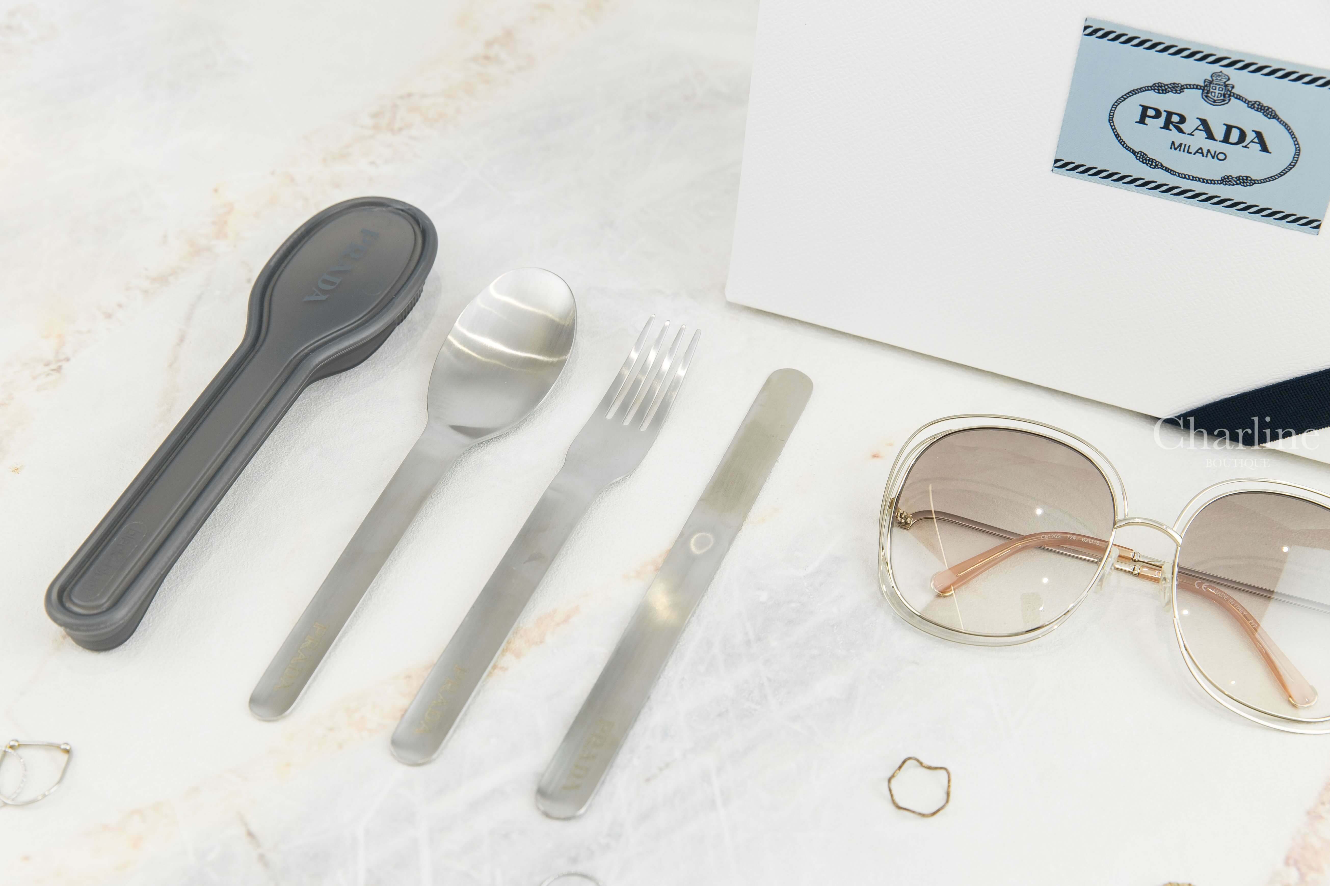 Prada Stainless Steel Cutlery Set 金屬灰不鏽鋼餐具組-Charline Boutique 精品代購