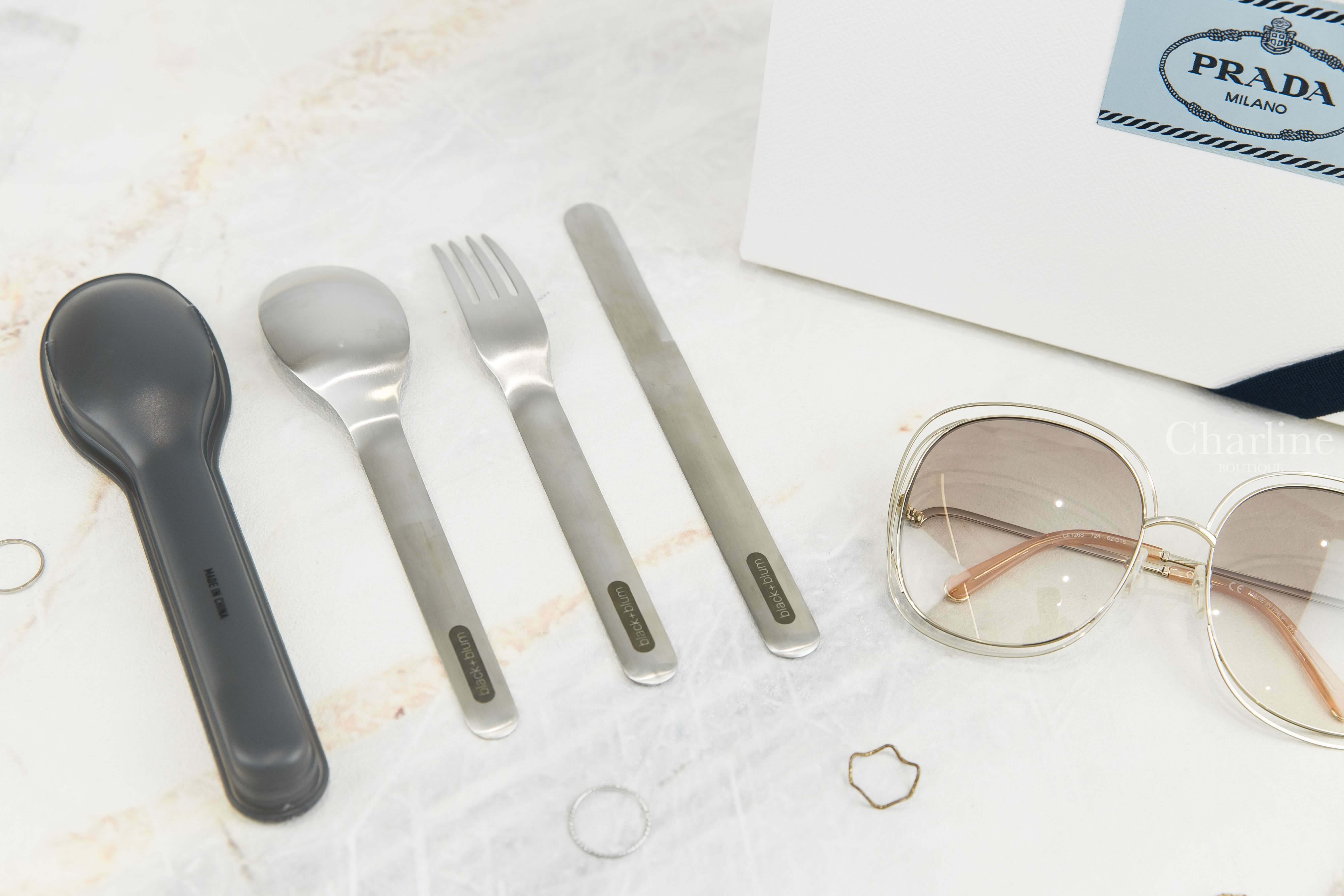 Prada Stainless Steel Cutlery Set 金屬灰不鏽鋼餐具組-Charline Boutique 精品代購