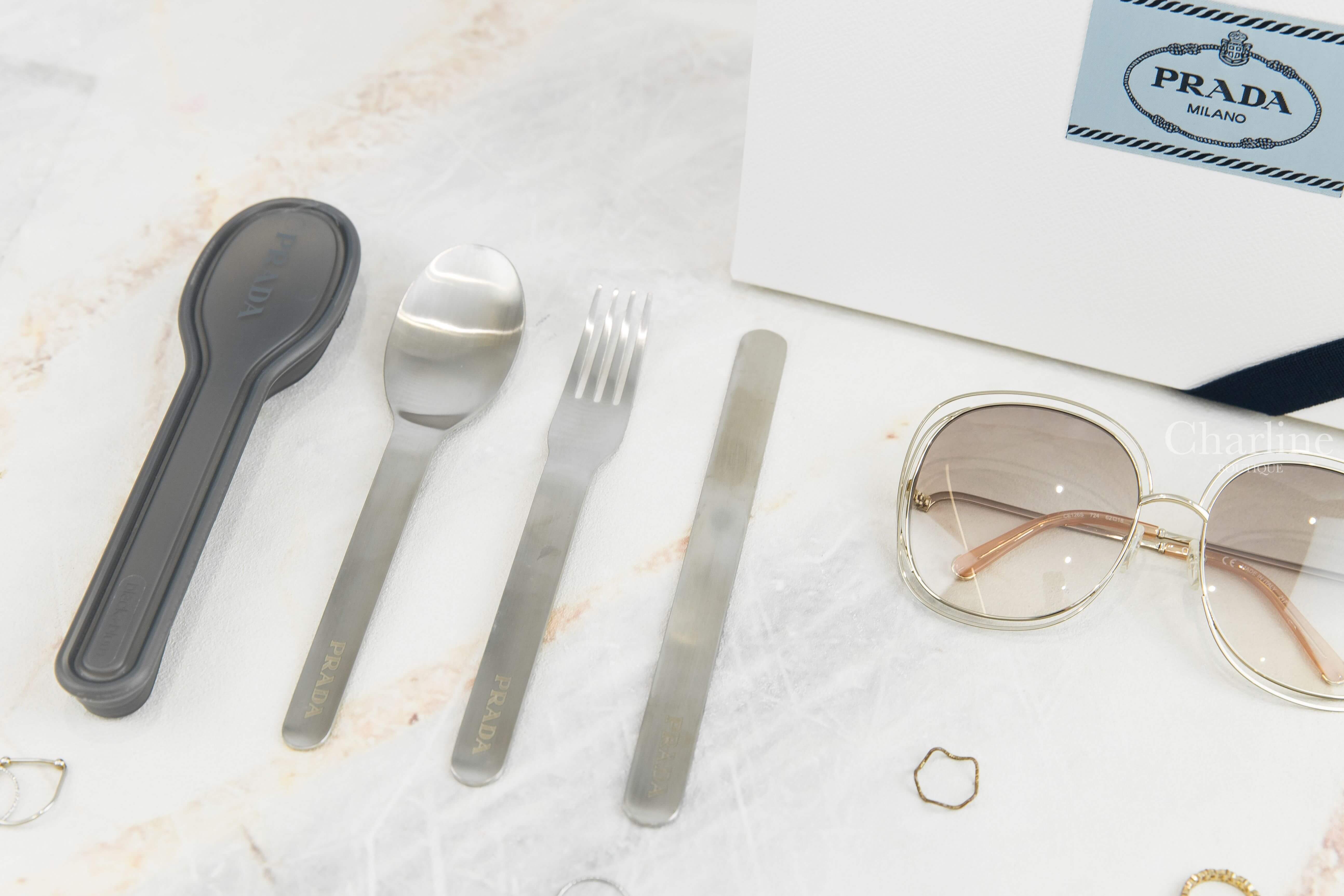 Prada Stainless Steel Cutlery Set 金屬灰不鏽鋼餐具組-Charline Boutique 精品代購