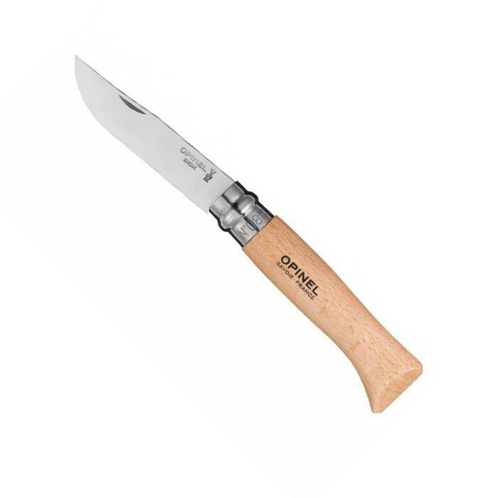 Opinel No. 8 Stainless Steel Folding Knife with Sheath 8號不鏽鋼尖頭摺刀連專用皮套