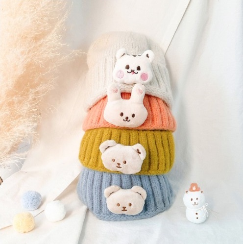 Dot to Dot 淨色保暖冷帽 (大頭公仔扣針需加購)