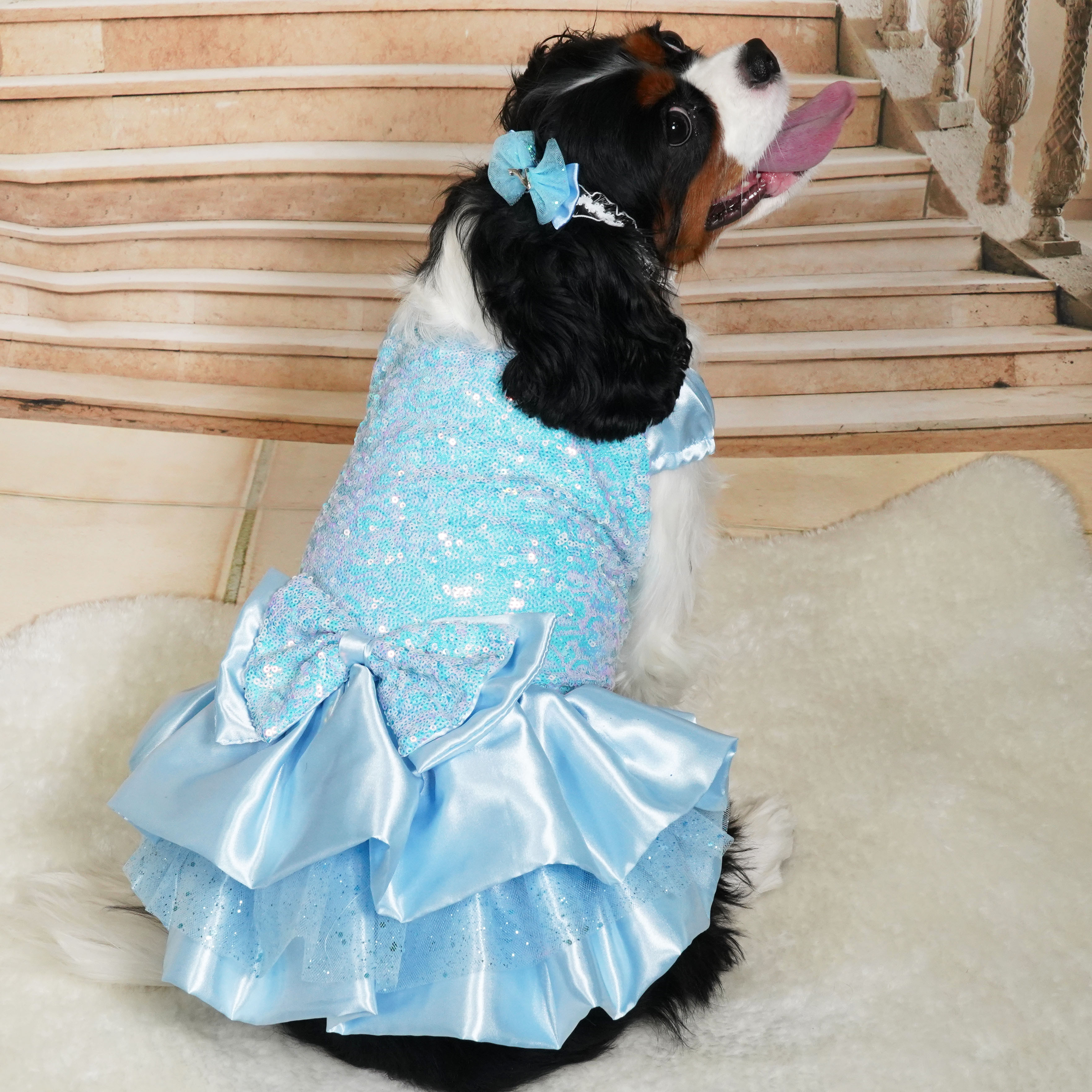 Blue Princess Dress (excluded Headband)