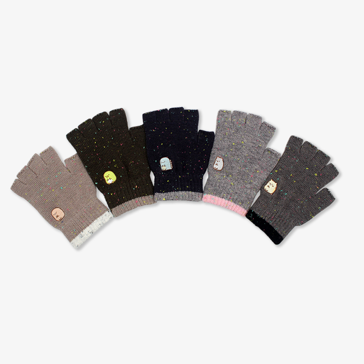 【肌暖】台灣製 正版授權 角落生物彩點刺繡半指手套丨SUG025H-029H