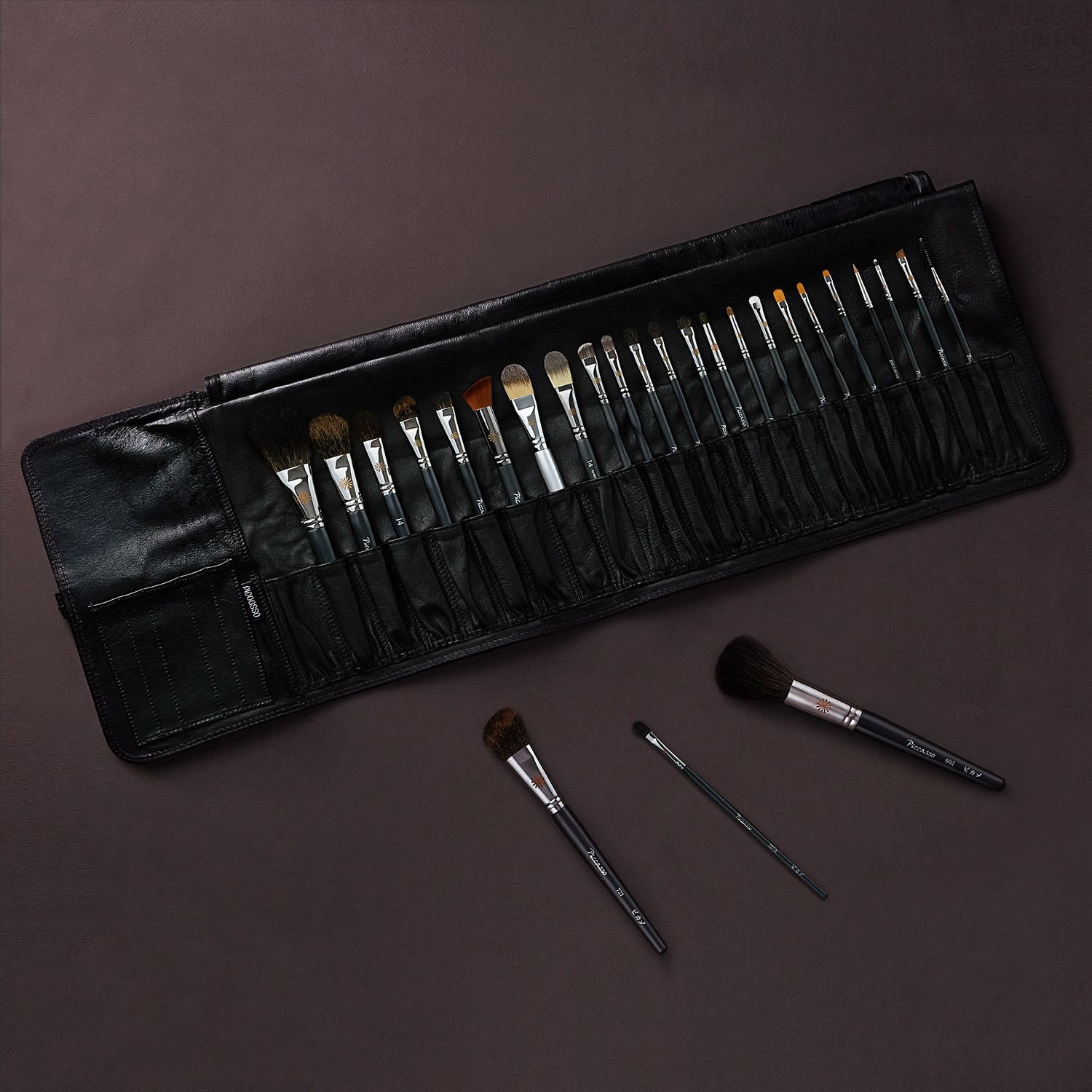 PICCASSO Professional Black 25 Types Makeup Brush Set