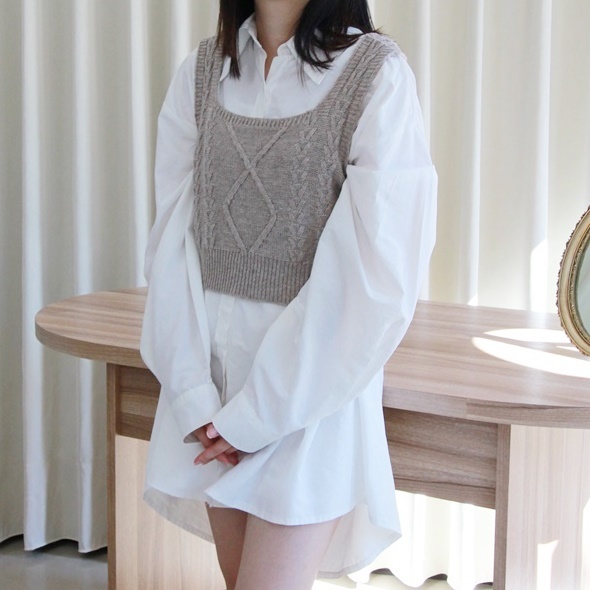 5W11 推薦!!小性感襯衫洋裝 白色