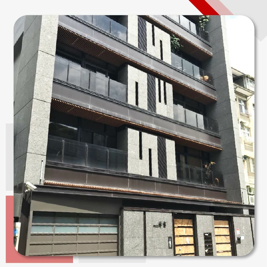 北投同輝建設琦寓室外石材填縫工程