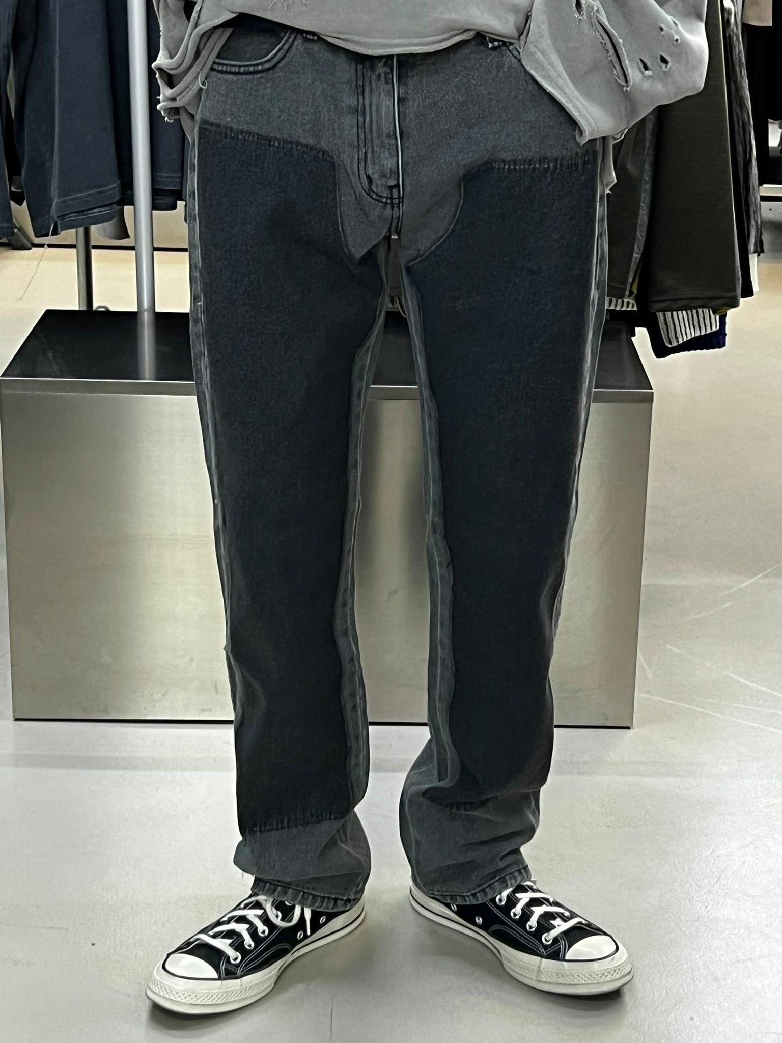 拼色牛仔褲 J556