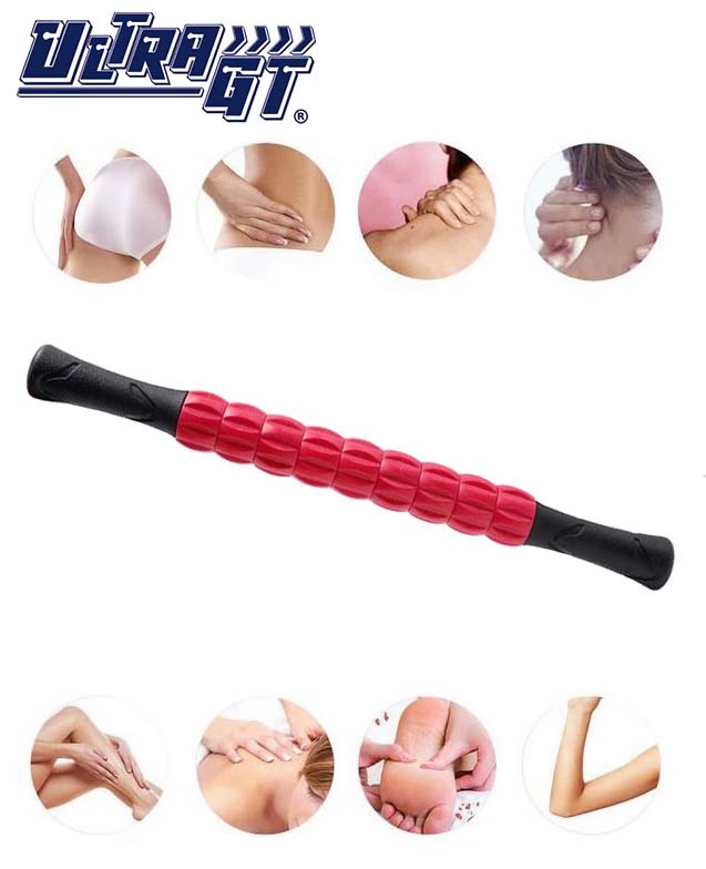 ULTRA GT M1 按摩棒肌肉滾輪 緩解疼痛 便攜式 健身瑜伽滾輪 (紅色)