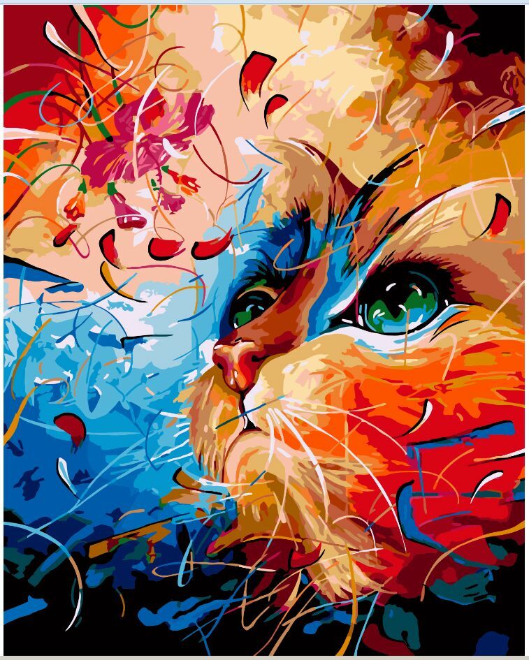 【50484】彩色貓50*65cm