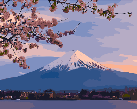 【50540】山櫻富士50*65cm