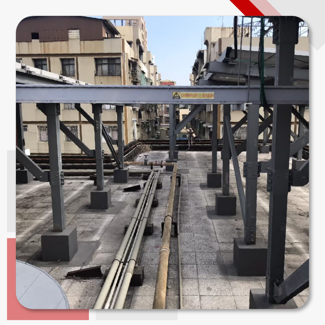 高雄中鋼太陽能光電廠鋼柱基座工程