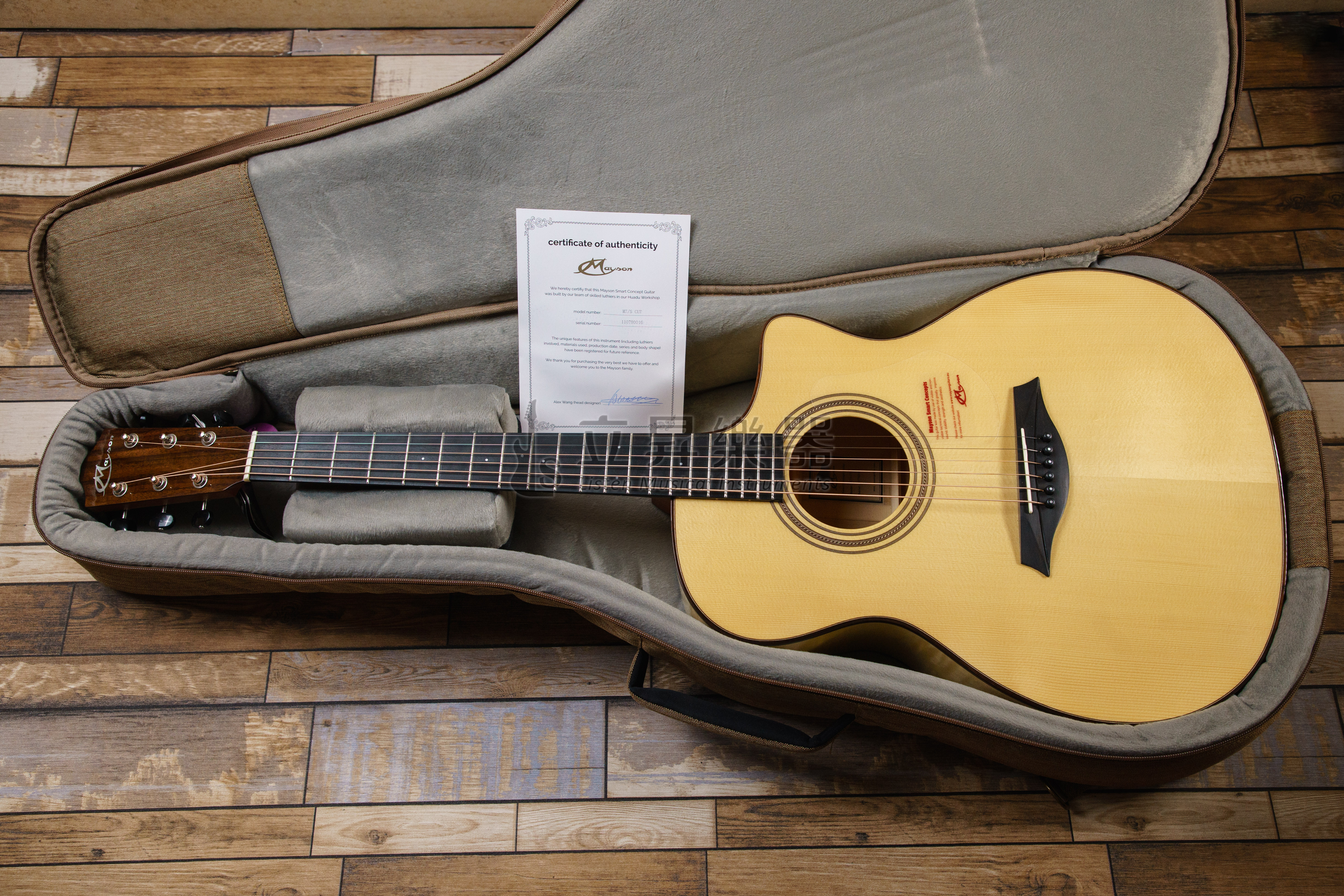 Mayson M7/SC 面單板木吉他 英格蘭雲杉單板 虎紋楓木側背板 M桶缺角 附原廠厚袋