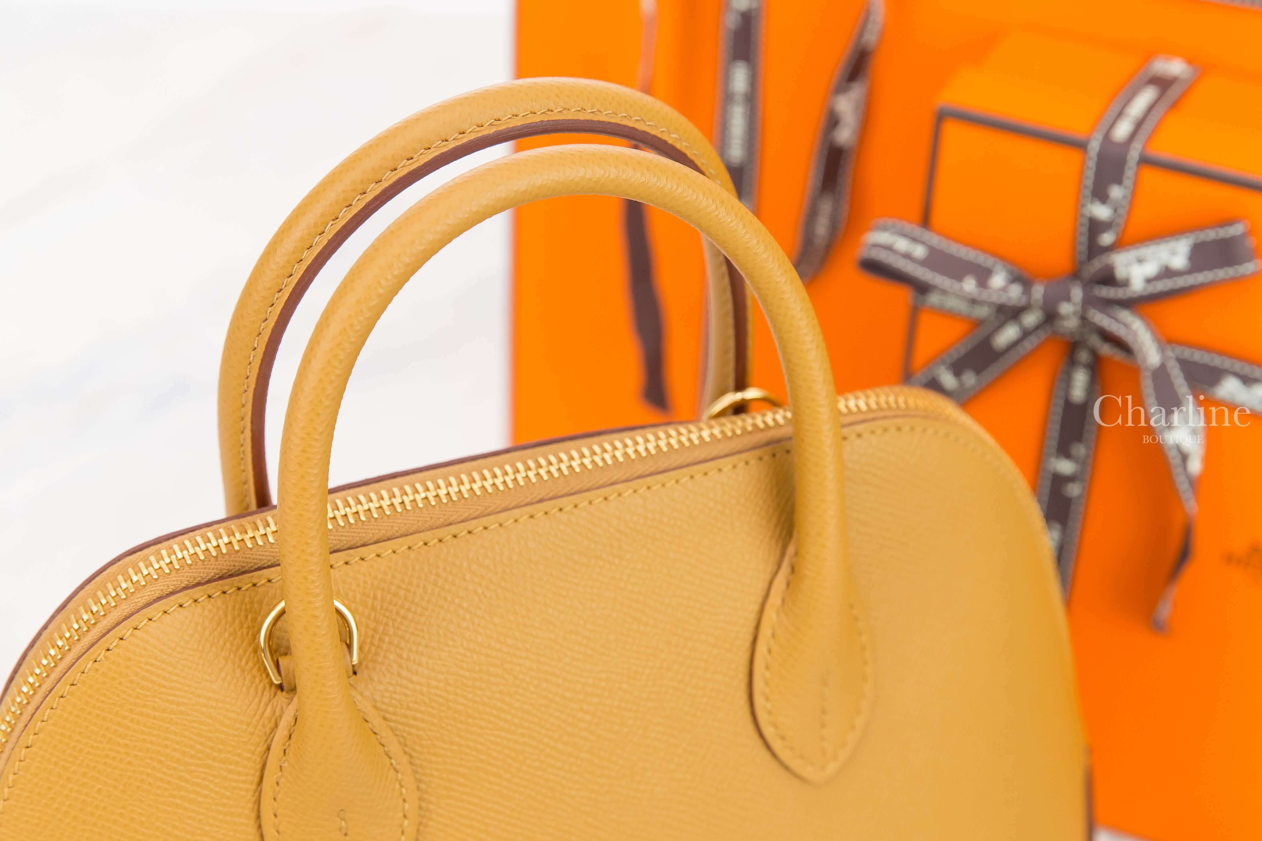 Hermès Bolide 1923 25cm 2S Sesame Veau Epsom 芝麻黃金釦手提肩背包