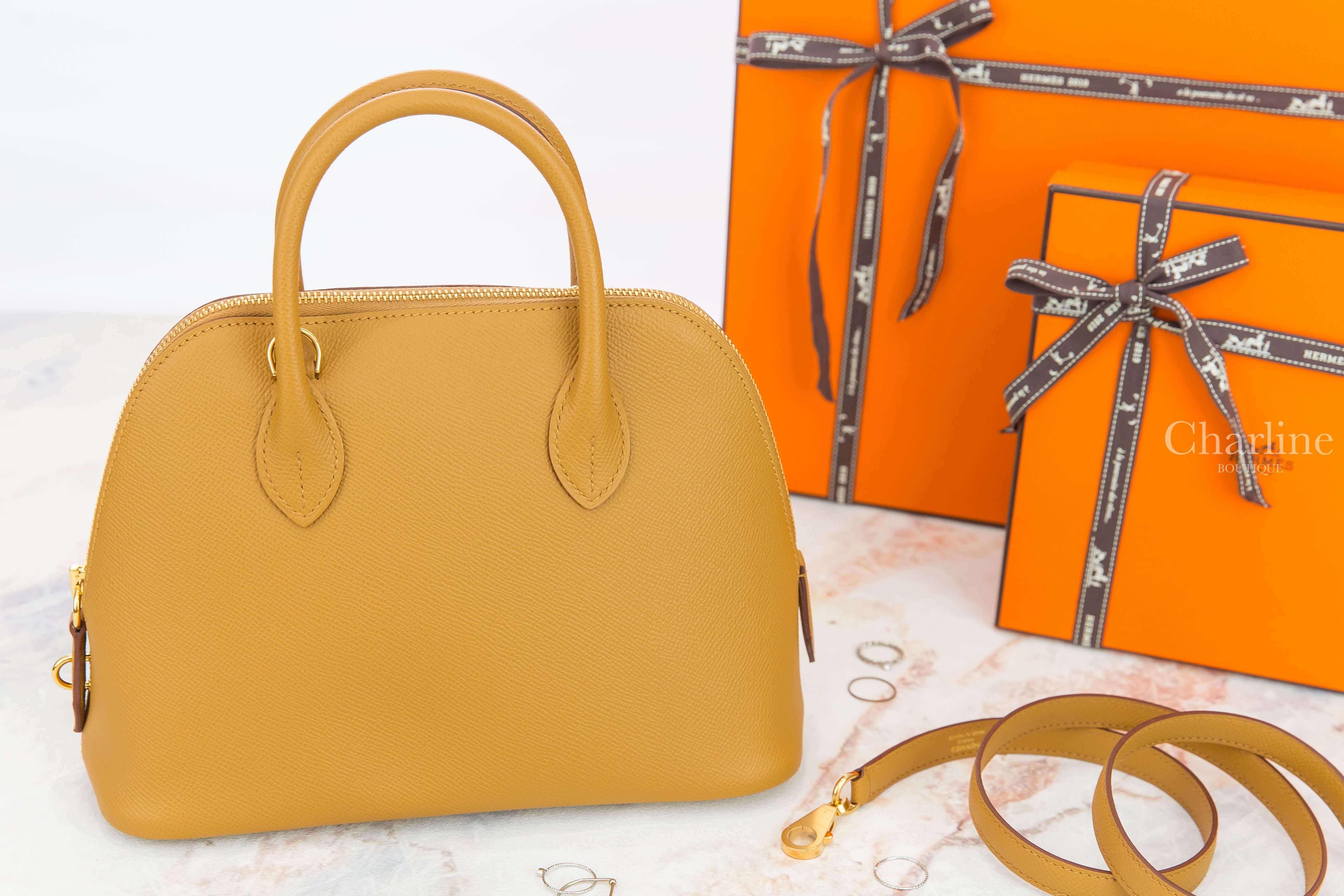 Hermès Bolide 1923 25cm 2S Sesame Veau Epsom 芝麻黃金釦手提肩背包