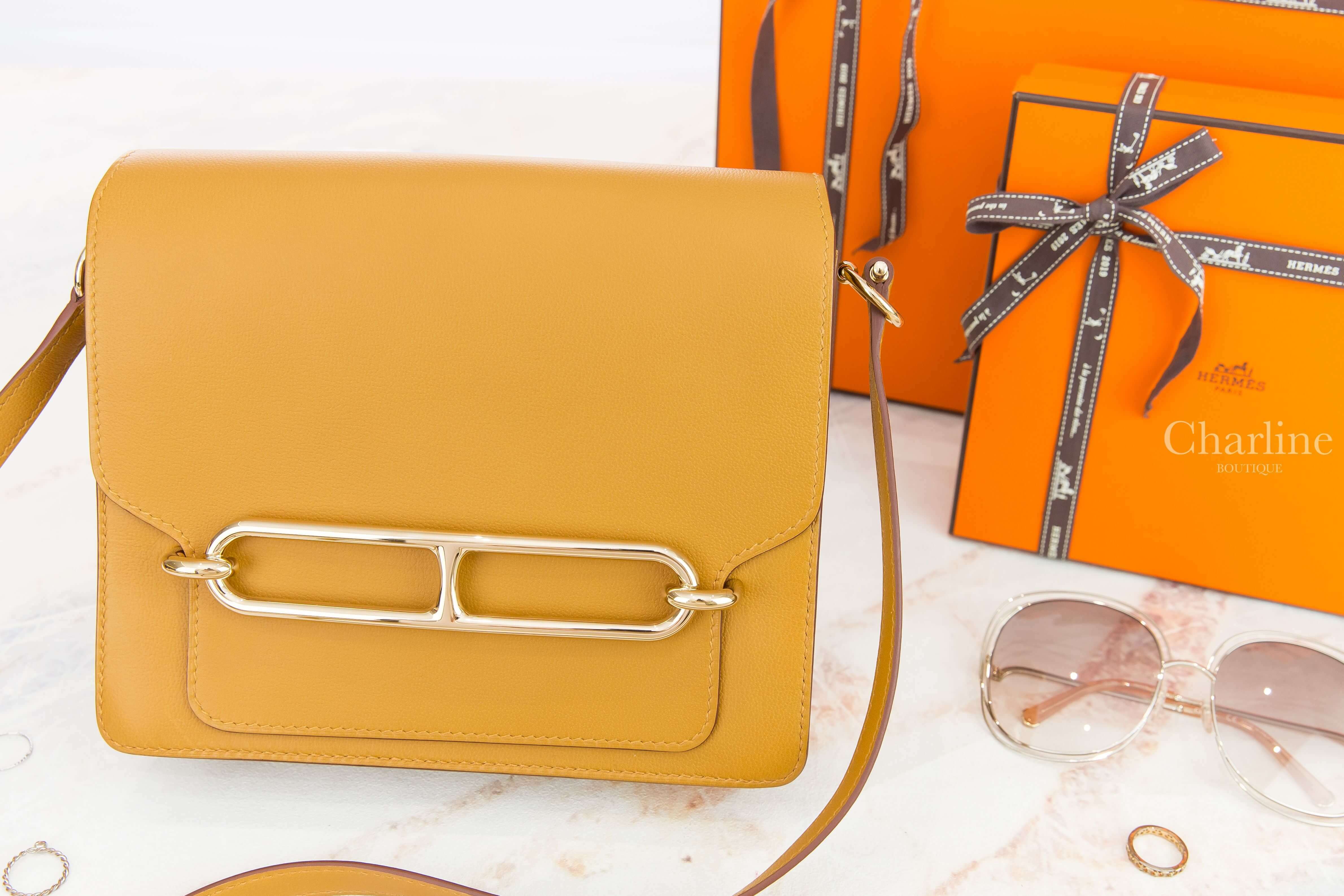 Hermès Roulis 23 Bag 2S Sesame Allegro Z刻芝麻黃金釦肩背包-Charline Boutique 精品代購