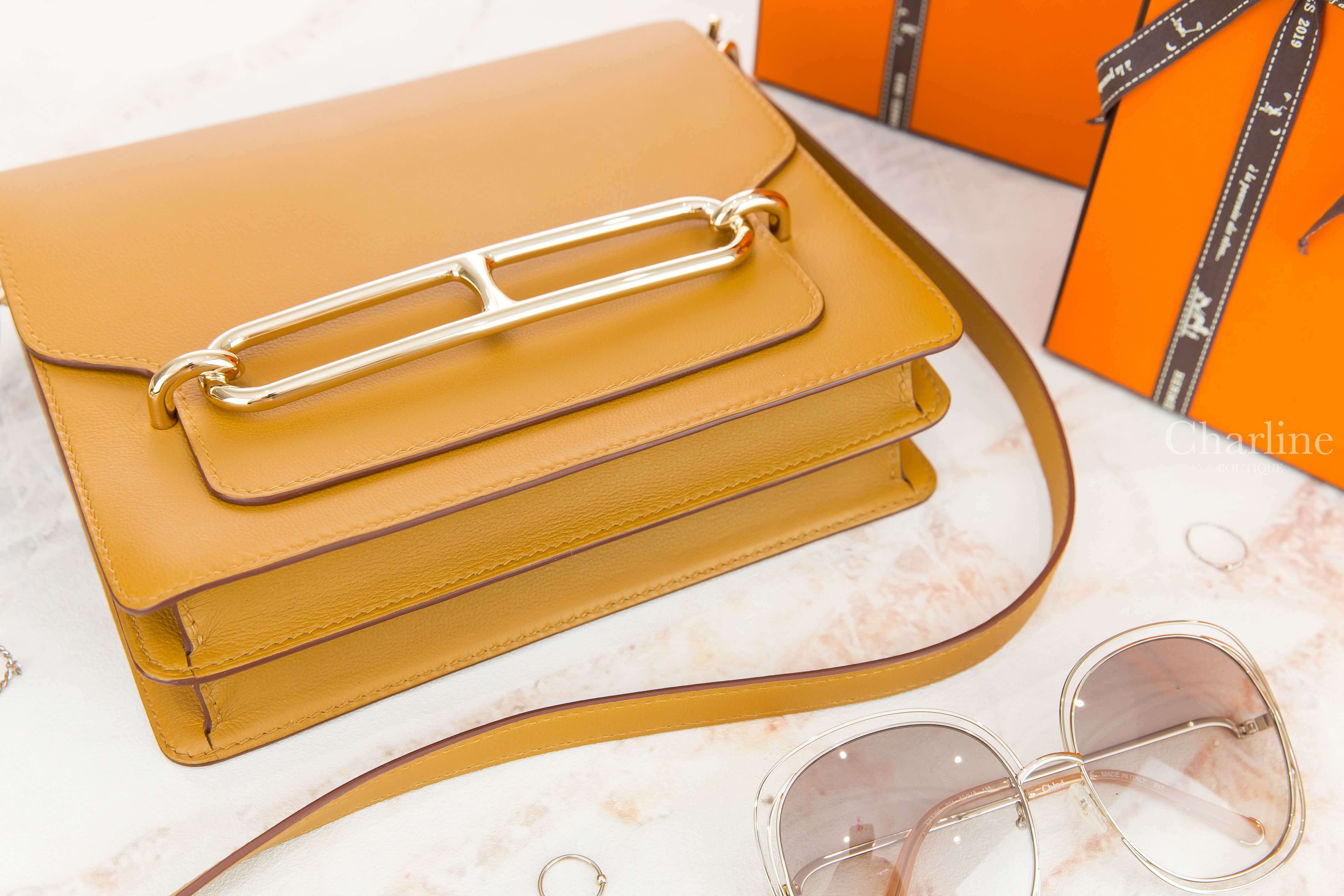 Hermès Roulis 23 Bag 2S Sesame Allegro Z刻芝麻黃金釦肩背包-Charline Boutique 精品代購