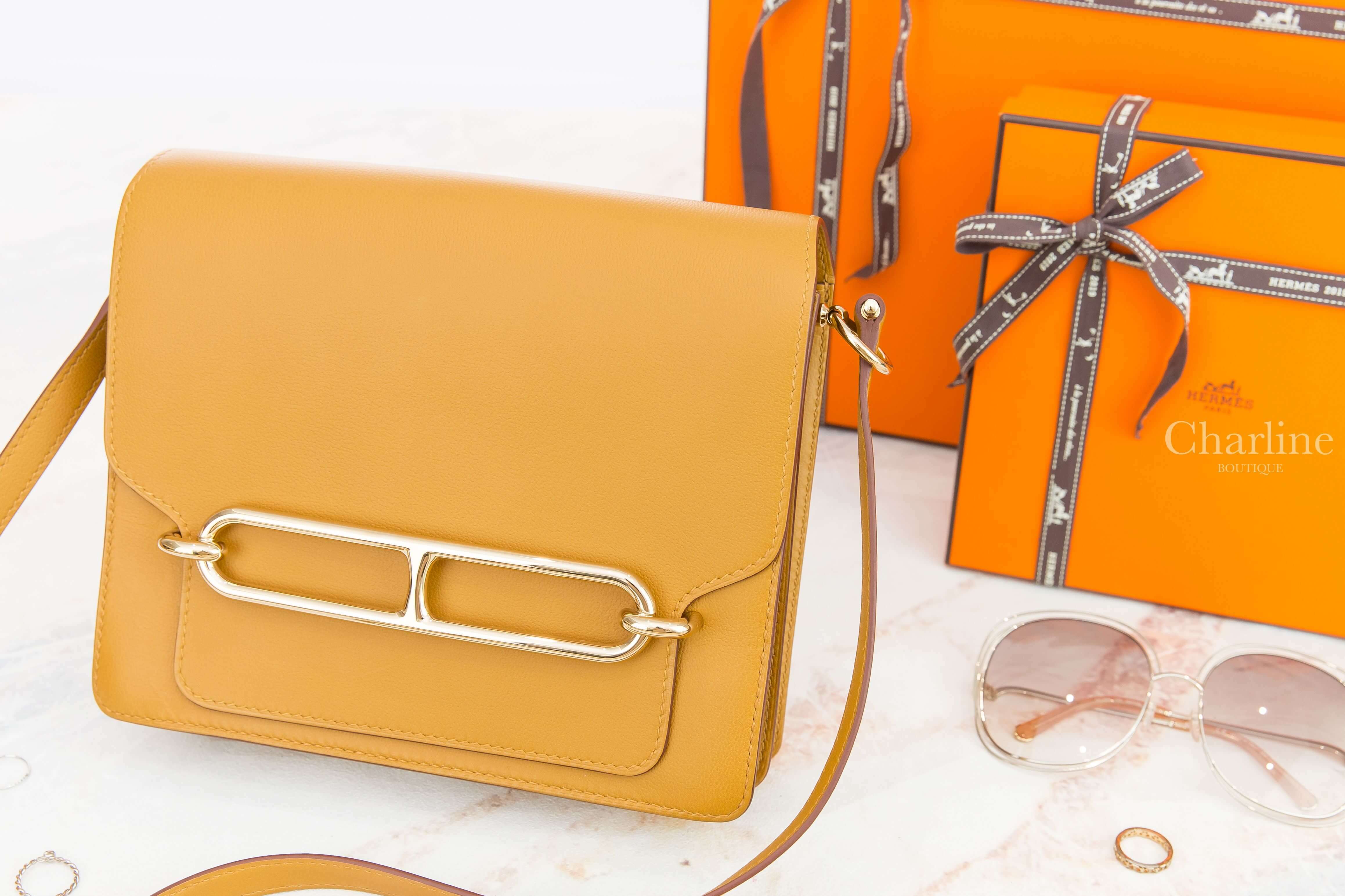 Hermès Roulis 23 Bag 2S Sesame Allegro Z刻芝麻黃金釦肩背包-Charline Boutique 精品代購