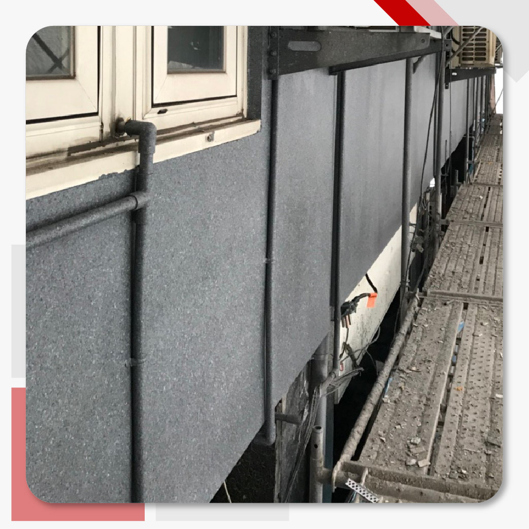 彰化民宅室外塗料，使用台灣艾富克HY-380多彩花紋漆。