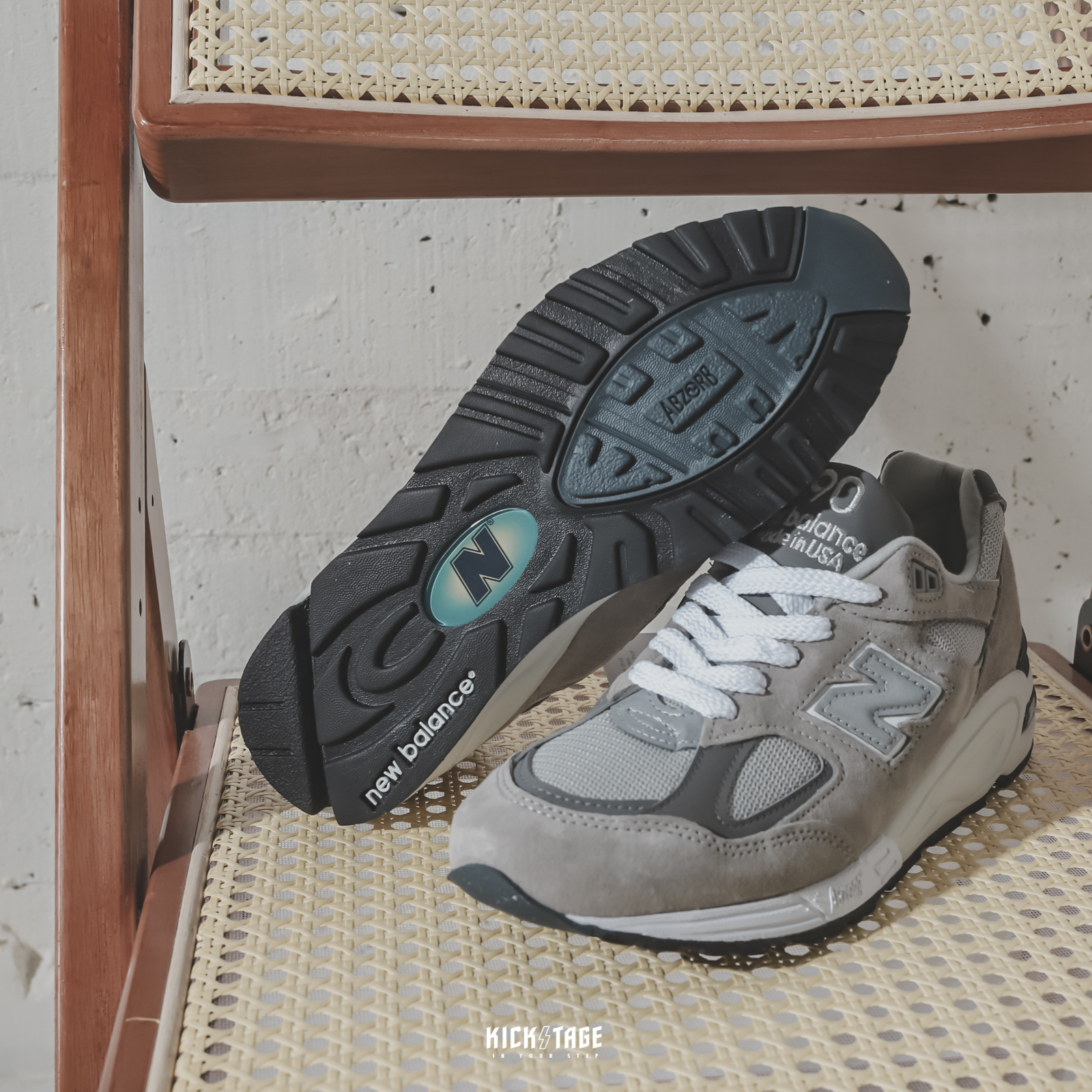 NEW BALANCE 990 ABZORB 灰色元祖灰麂皮網布反光美國製【M990GY2】