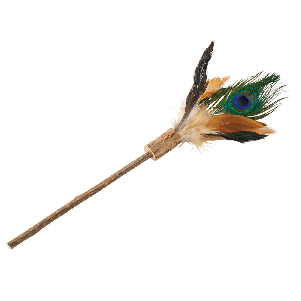 Nyanta Club 木天蓼木棒逗貓棒 孔雀羽毛