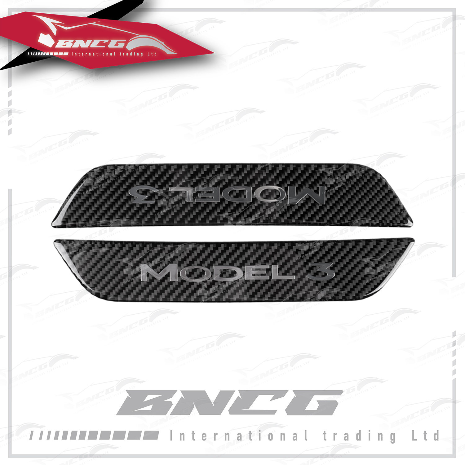 特斯拉 Tesla Model 3 17-20年式 改裝 卡夢 碳纖維 內飾件 後車門 踏板 裝飾貼片【2入】