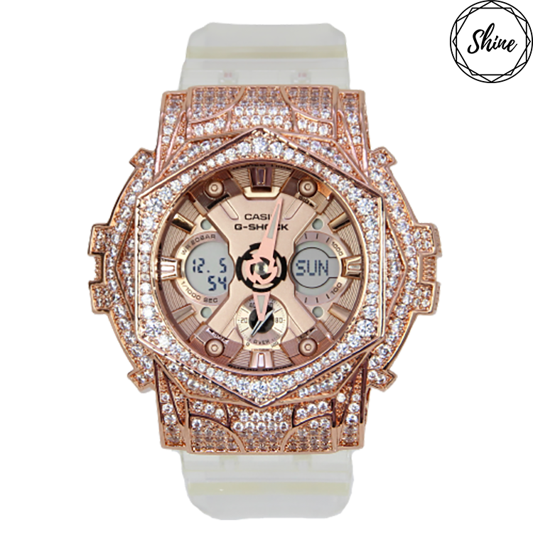 玫瑰金 Mini-G 改裝手錶 GMA-S120SR-7A - 玫瑰