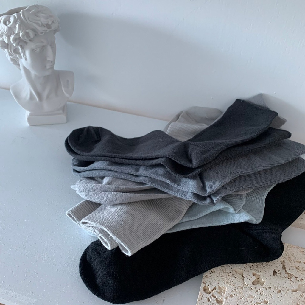 ISA_【正韓】不鬆的霧灰色調中筒襪_1210⨂