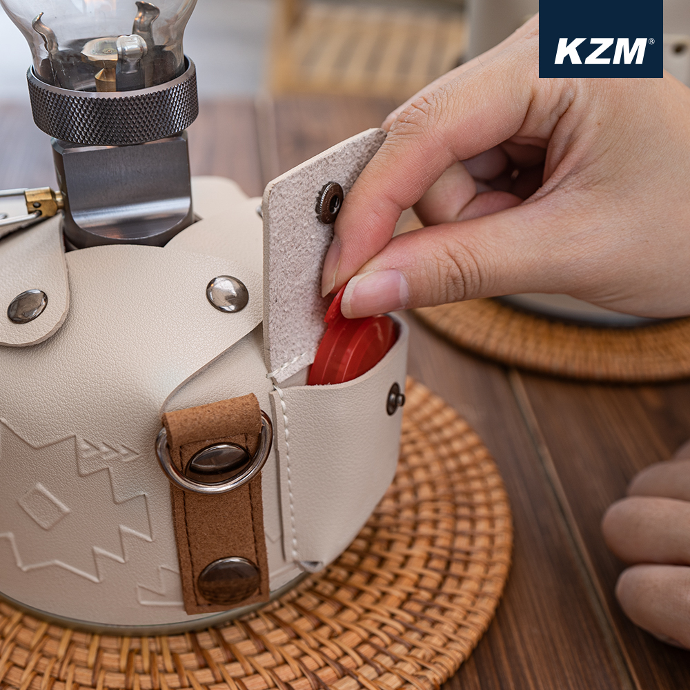 KZM 風格圖騰高山瓦斯罐保護套 燕麥白 230g 450g