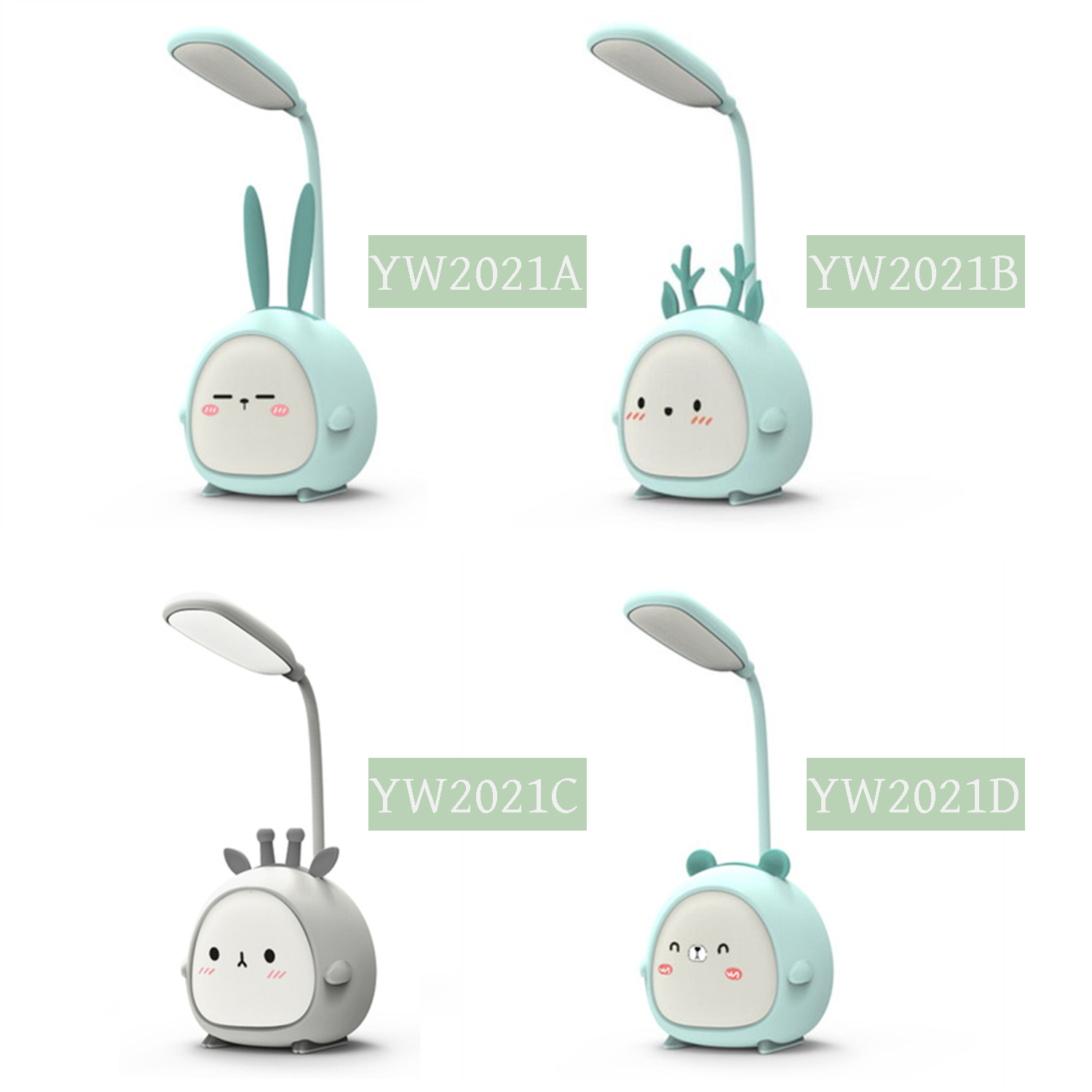 LED 動物造型 小譜燈 小夜燈 氣氛燈 檯燈 床頭燈 LED燈 USB充電 YW2021A YW2021B YW2021C YW2021D