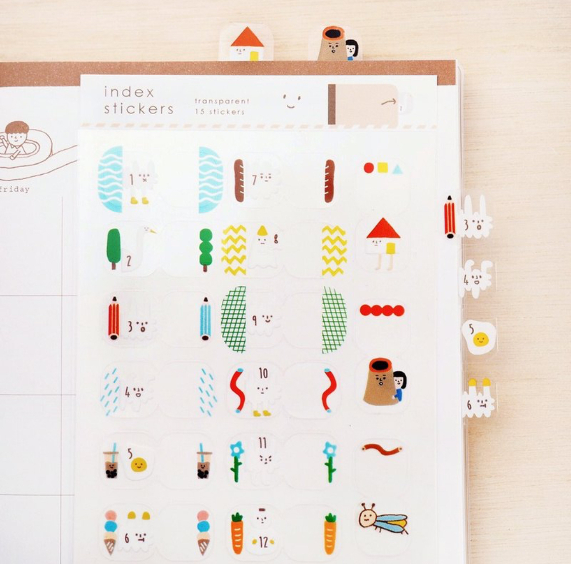 透明月份索引貼紙 狗狗雲 - 右手超人