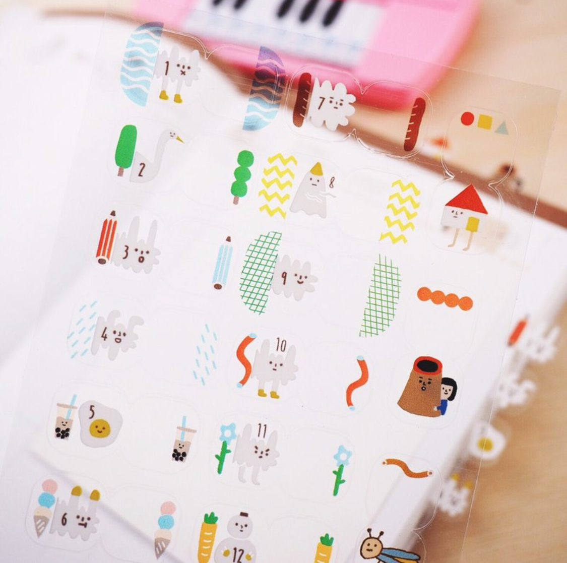 透明月份索引貼紙 狗狗雲 - 右手超人