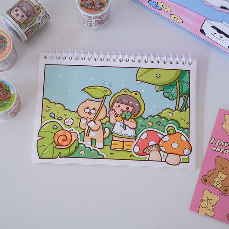 DUGA】Little Mochi Sticker Collection Book A4 sized Sti