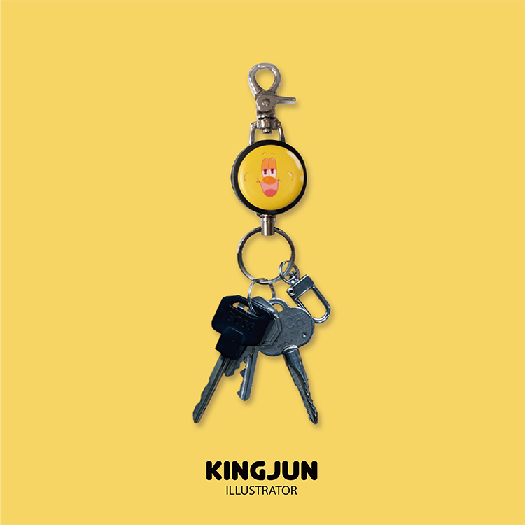 【限定聯名】 icure&KINGJUN-i好溜伸縮鑰匙圈-鵝黃