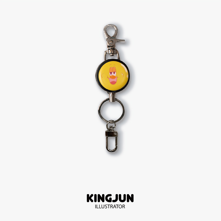 【限定聯名】 icure&KINGJUN-i好溜伸縮鑰匙圈-鵝黃