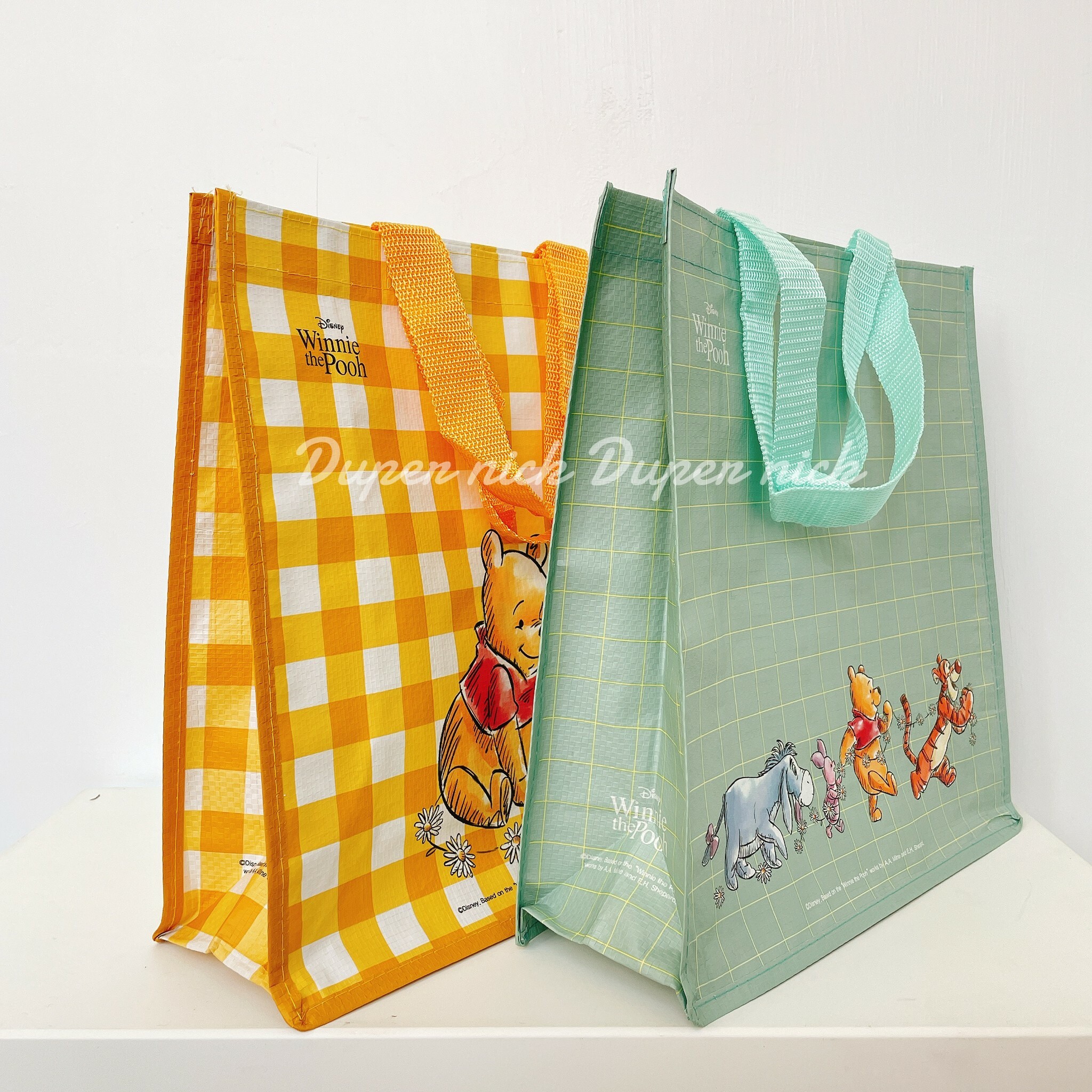 韓國 小熊維尼 購物袋 手提袋 黃/綠