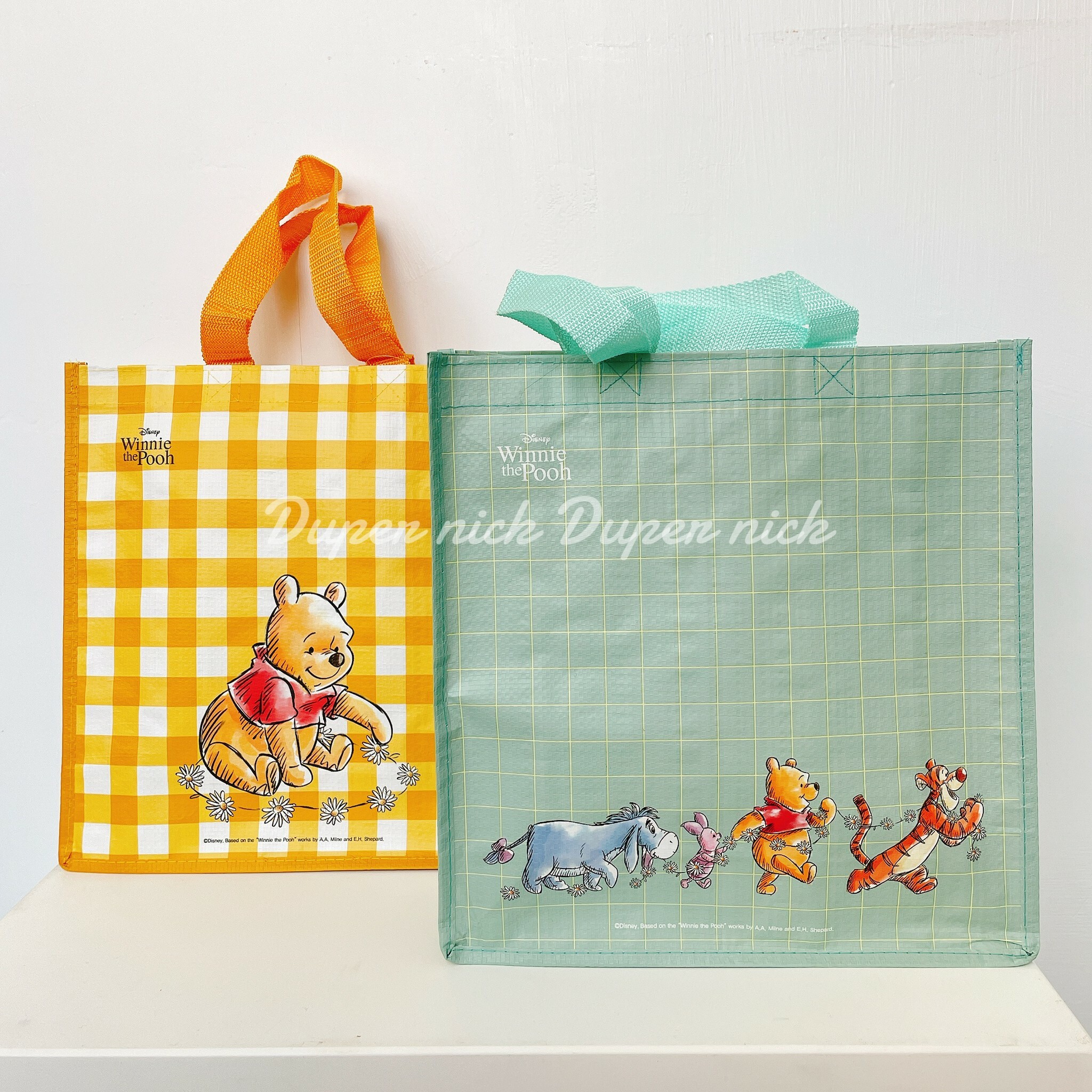 韓國 小熊維尼 購物袋 手提袋 黃/綠