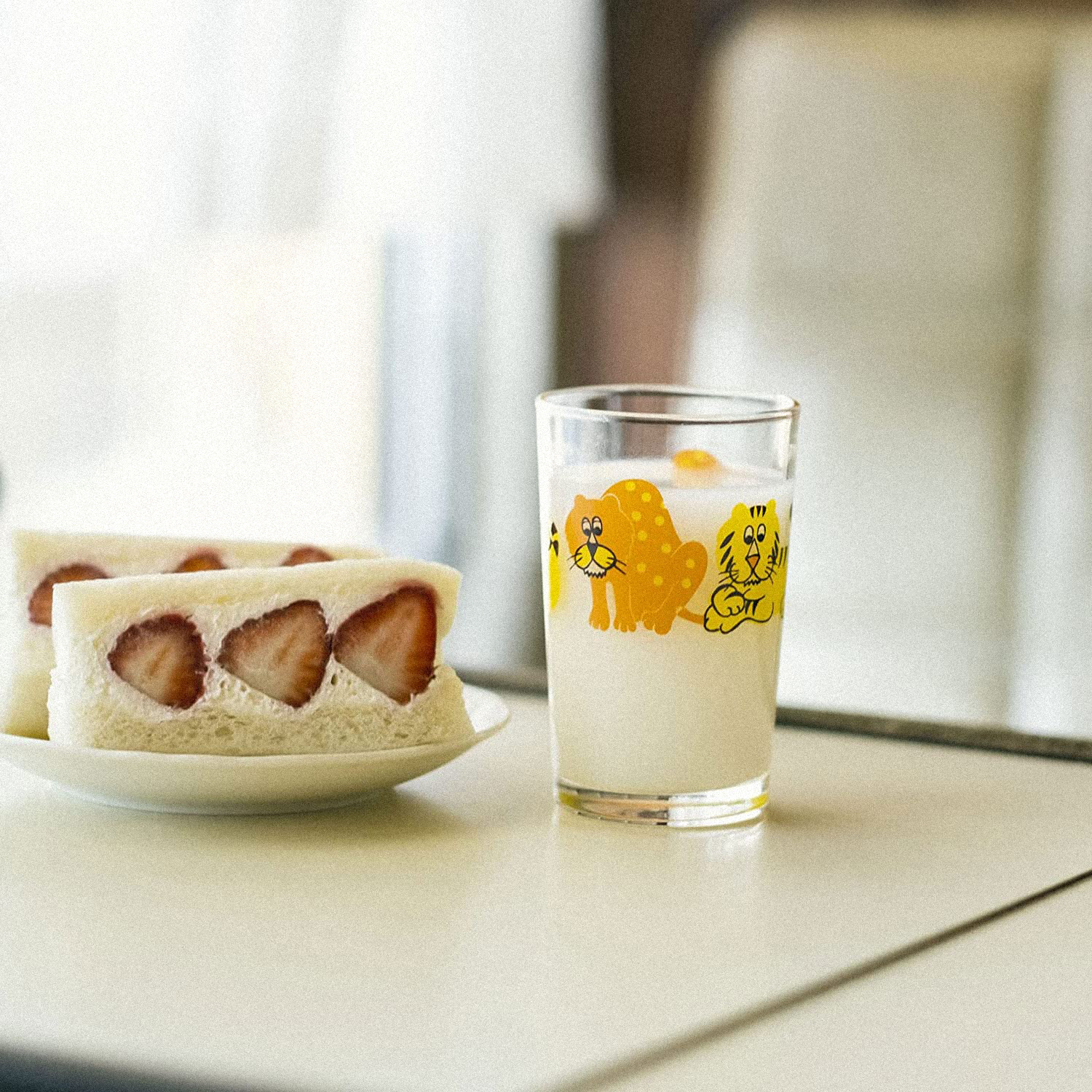 ADERIA Retro 昭和玻璃茶杯﹝虎與豹﹞